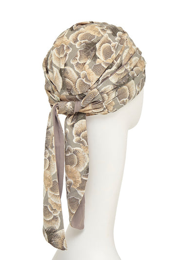 Turban Beatrice and Turban, in Viscose of Bamboo - leopard design lilac/black - 1419-0593