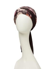 Turban Mantra with scarfs in bamboo viscose - patterned 1012-0618